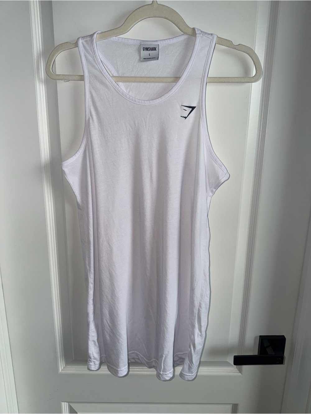 Gymshark White Racerback Tank Top Size Large Workout Gym Athletic
